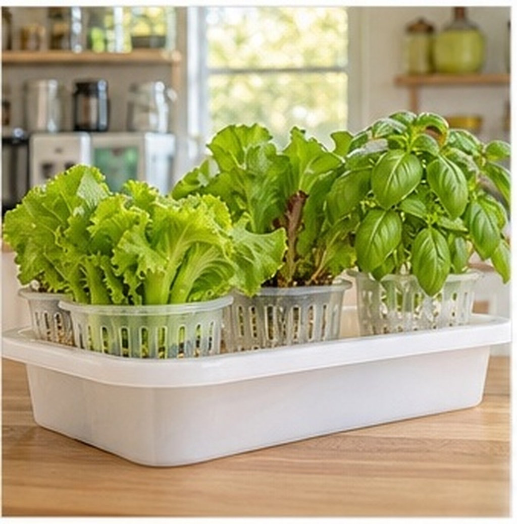 Plant Pot - กระถางปลูกพืชไฮโดรโปนิกส์ 4 ชิ้น ถ้วยตาข่ายพลาสติกหนา พร้อมระบบระบายอากาศและระบายน้ำสำหรับราก สำหรับการปลูกผักไร้ดินในร่ม