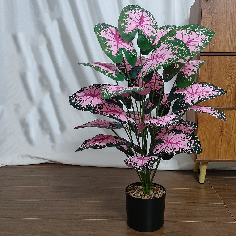สีชมพู Leaf Potted พืชปลอมพืชป - Snake Plant บทวิจารณ์และราคา